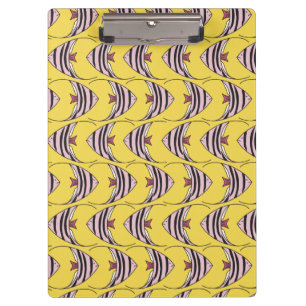 Cute yellow fish pattern clipboard
