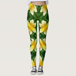 Cute Yellow Flower Pattern Leggings