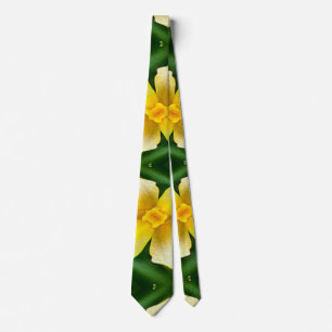 Cute Yellow Flower Pattern Tie