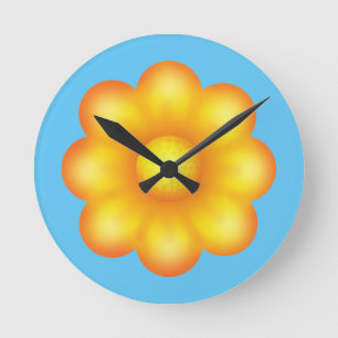Cute Yellow Flower Round Clock