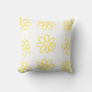 Cute Yellow Flowers Throw Pillow