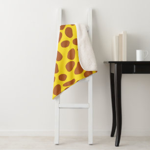 Cute yellow giraffe skin seamless pattern sherpa blanket