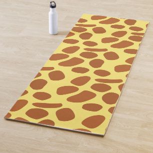 Cute yellow giraffe skin seamless pattern yoga mat