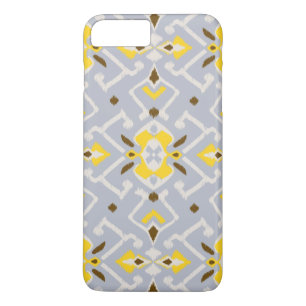 Cute yellow grey ikat tribal patterns iPhone 8 plus/7 plus case