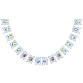 Cute Yellow Hammerhead Shark Kids Birthday Photo Bunting Flags