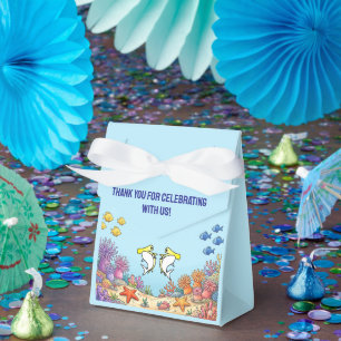 Cute Yellow Hammerhead Shark Ocean Birthday Favor Box