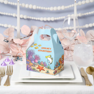 Cute Yellow Hammerhead Shark Ocean Birthday Favor Box