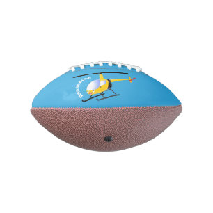 Cute yellow happy cartoon helicopter football