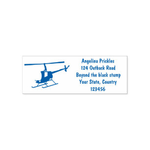 Cute yellow happy cartoon helicopter self-inking stamp