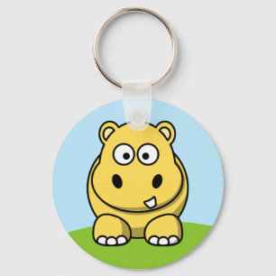 Cute Yellow Hippo Keychain