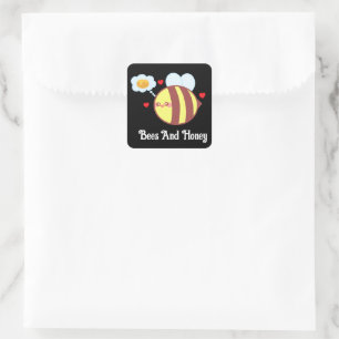 Cute Yellow Honey Bee Bumble Bee  Square Sticker