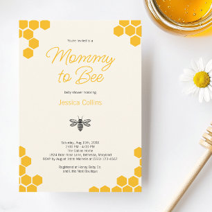 Cute Yellow Honeycomb Mommy to Bee Baby Shower Invitation