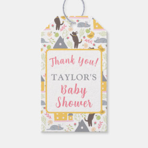 Cute Yellow House Puppy Bird Baby Shower Gift Tags