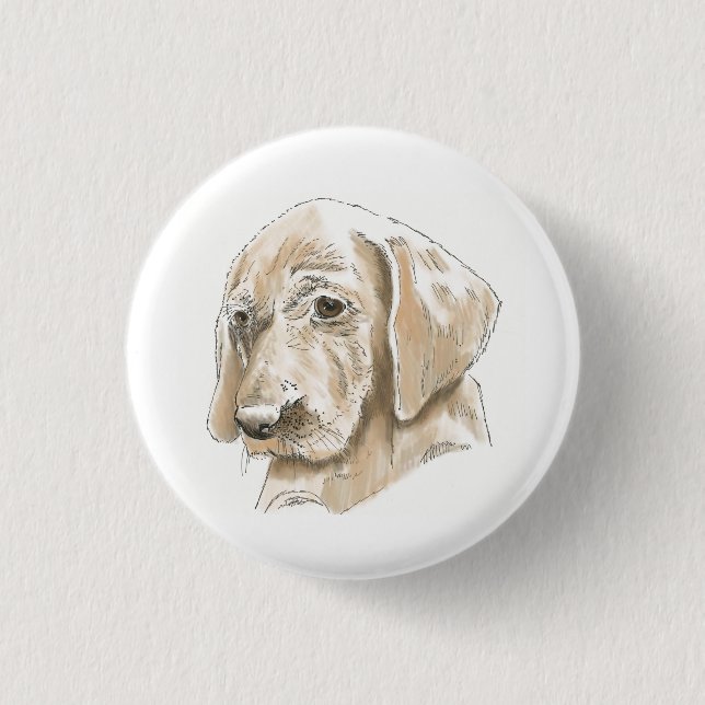 Cute Yellow Lab Puppy Love 1 Inch Round Button (Front)