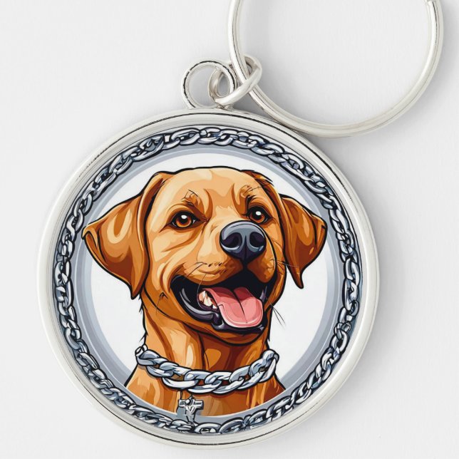 Cute yellow labrador keychain (Front)