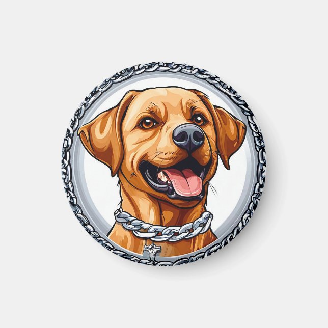 Cute yellow labrador magnet (Front)