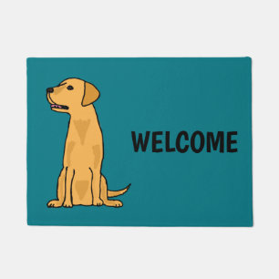 Cute Yellow Labrador Retriever Puppy Dog Art Doormat