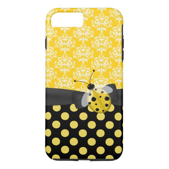 Cute Yellow Ladybug iPhone 7 Plus coque (Dos)