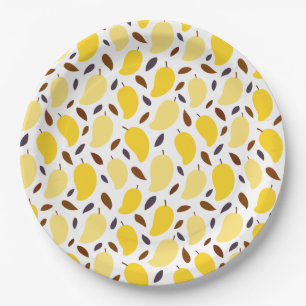 Cute Yellow Mango Pattern Paper Plate