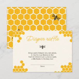 Cute Yellow Mommy to Bee Baby Shower Diaper Raffle Enclosure Card