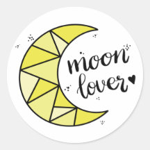 Cute Yellow Moon Lover Geometric Moon