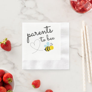 Cute Yellow Parents To Bee Napkin
