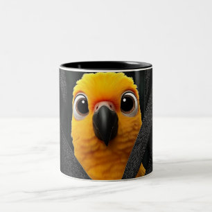 Cute Yellow Parrot Coffee Mug Adorable Bird Love
