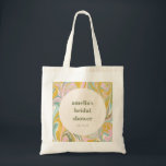 Cute Yellow Pastel Abstract Custom Bridal Shower Tote Bag<br><div class="desc">Cute Modern Aesthetic Yellow,  Sage,  and Pink Pastel Pretty Abstract Swirl Custom Bridal Shower Tote Bag</div>