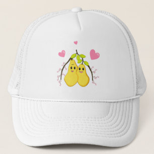 Cute yellow pears couple trucker hat