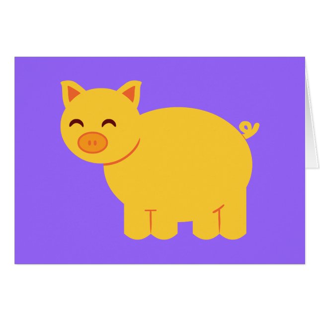 Cute Yellow Piggy (Front Horizontal)