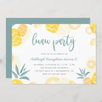 Cute Yellow Pineapple Luau Birthday Party