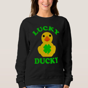 Cute Yellow Rubber Duck Four Leaf C Lucky Ducky Sweatshirt