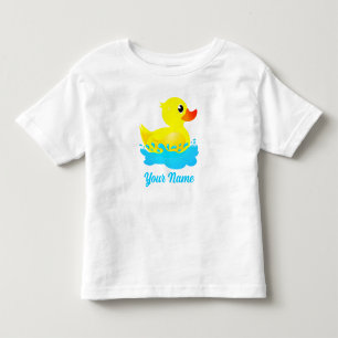 Cute Yellow Rubber Duck Splashing About Toddler T-shirt