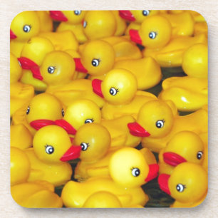 Cute yellow rubber duckies coaster