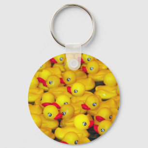 Cute yellow rubber duckies keychain