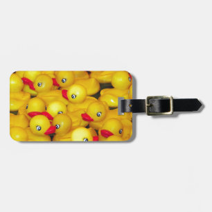 Cute yellow rubber duckies luggage tag