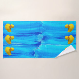 Cute Yellow Rubber Ducky Bath Towel Set