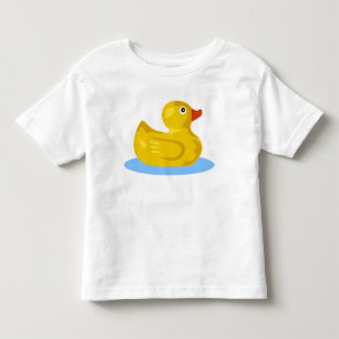Cute Yellow Rubber Ducky Cartoon Duck Swimming Toddler T-shirt