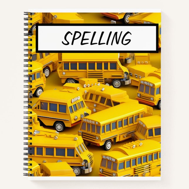 CUTE YELLOW SCHOOL BUSES NOTEBOOK (Front)
