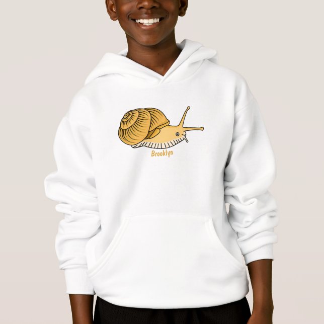 Cute yellow snail cartoon illustration  (Front)
