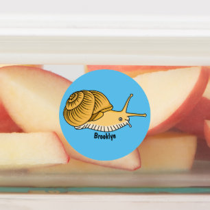 Cute yellow snail cartoon illustration