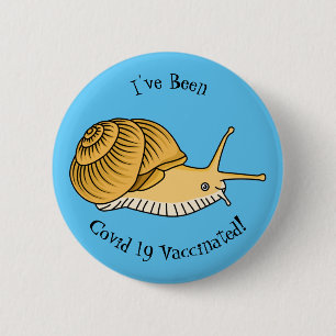 Cute yellow snail cartoon illustration 2 inch round button