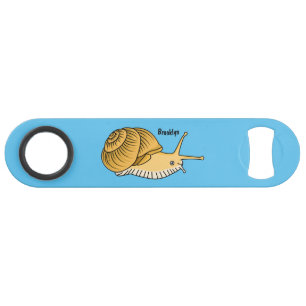 Cute yellow snail cartoon illustration bar key