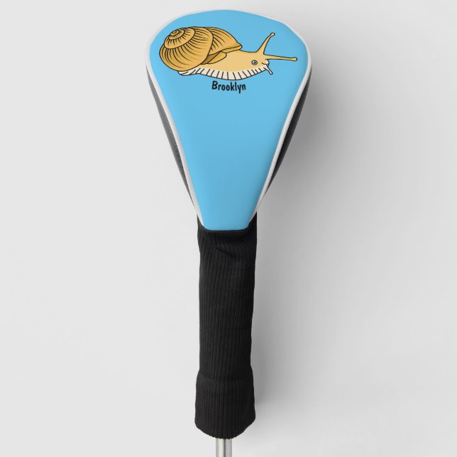 Cute yellow snail cartoon illustration golf head cover (Front)