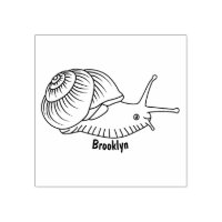 Cute yellow snail cartoon illustration