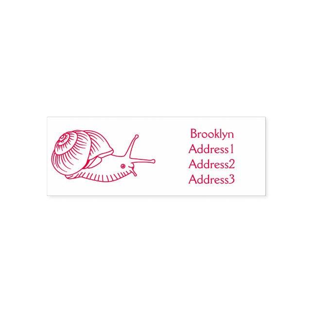 Cute yellow snail cartoon illustration self-inking stamp (Design)