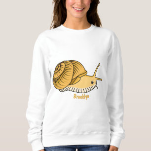 Cute yellow snail cartoon illustration  sweatshirt