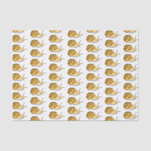 Cute yellow snail cartoon illustration tissue paper
