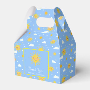 Cute Yellow Sun Blue Sky Baby Shower Favor Box