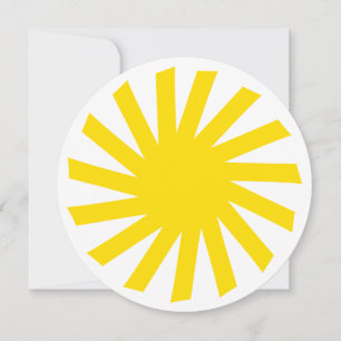 Cute yellow sun bright modern cheerful fun invitation